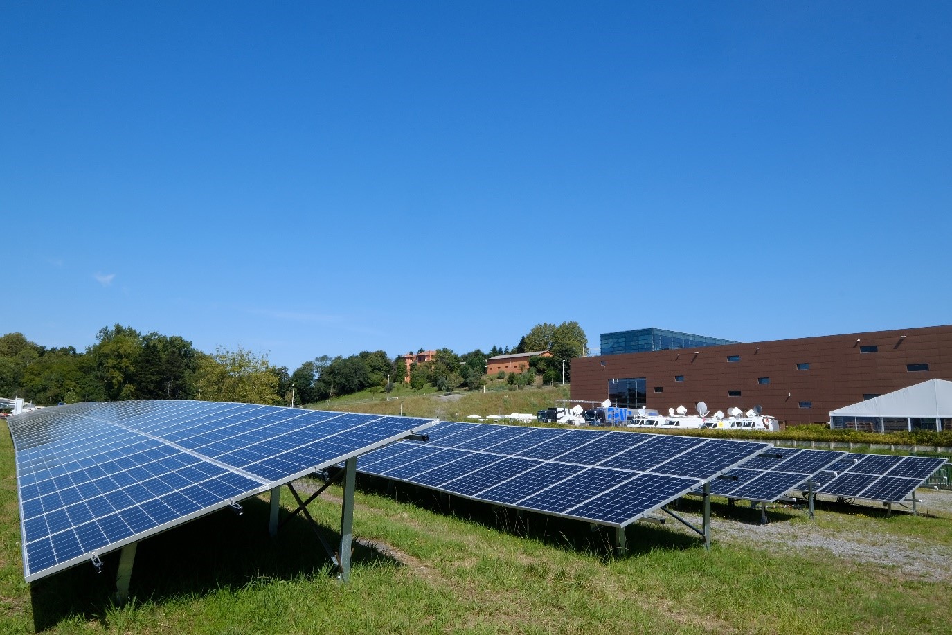 Vue de l’installation photovoltaïque déployée par Engie lors du G7 de Biarritz
