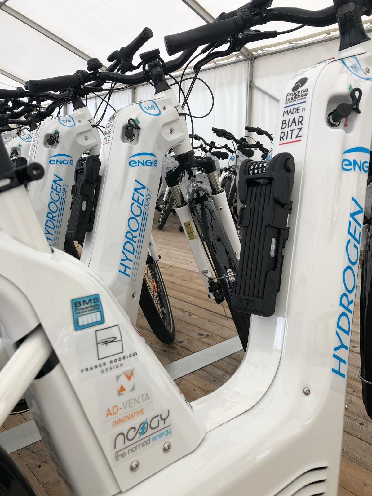 Une partie des vélos hydrogène Pragma qui avaient été mis en place par Engie à l’occasion du G7 de Biarritz