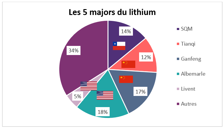 Les 5 majors du lithium